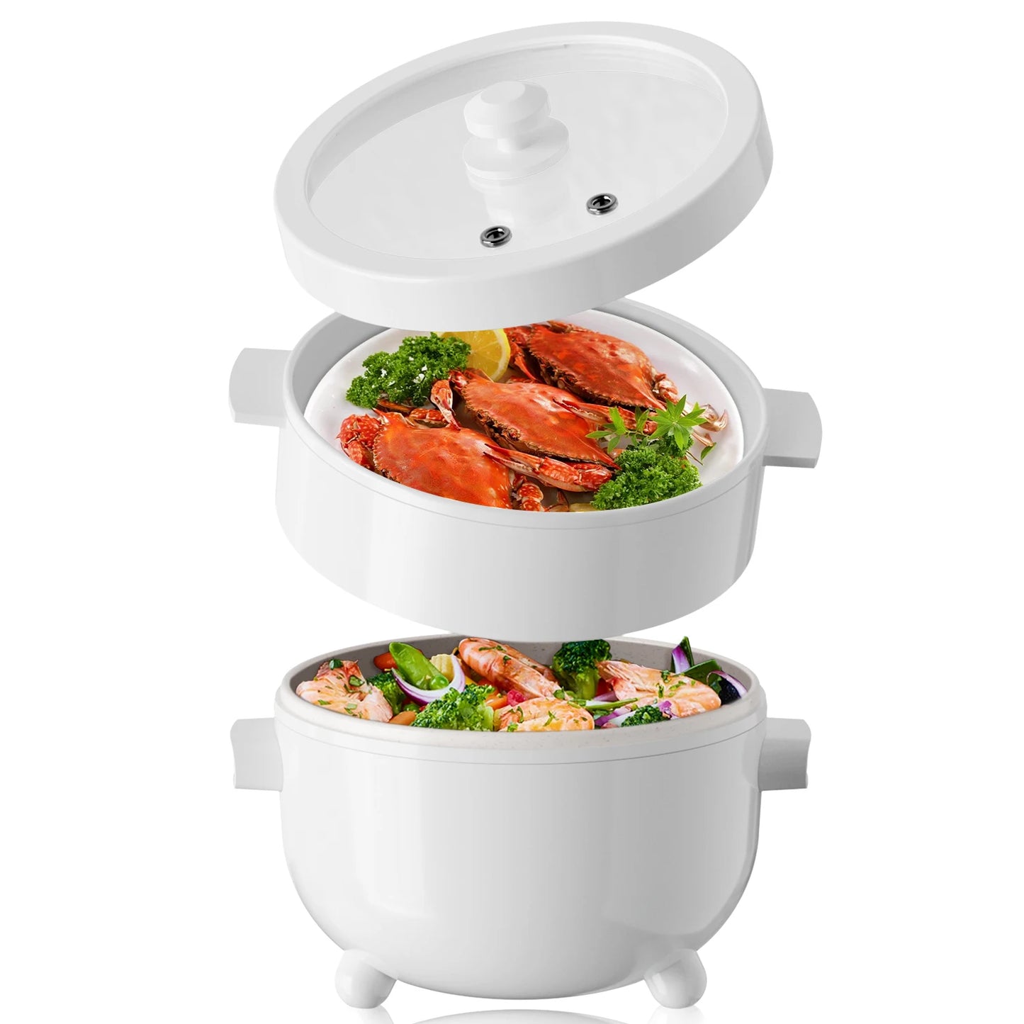 Hot Pot Electric, Cooker for Dorm, for Cooking with Veggie Egg Steamer,