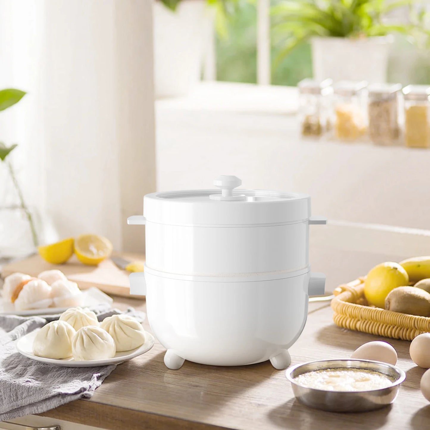 Hot Pot Electric, Cooker for Dorm, for Cooking with Veggie Egg Steamer,