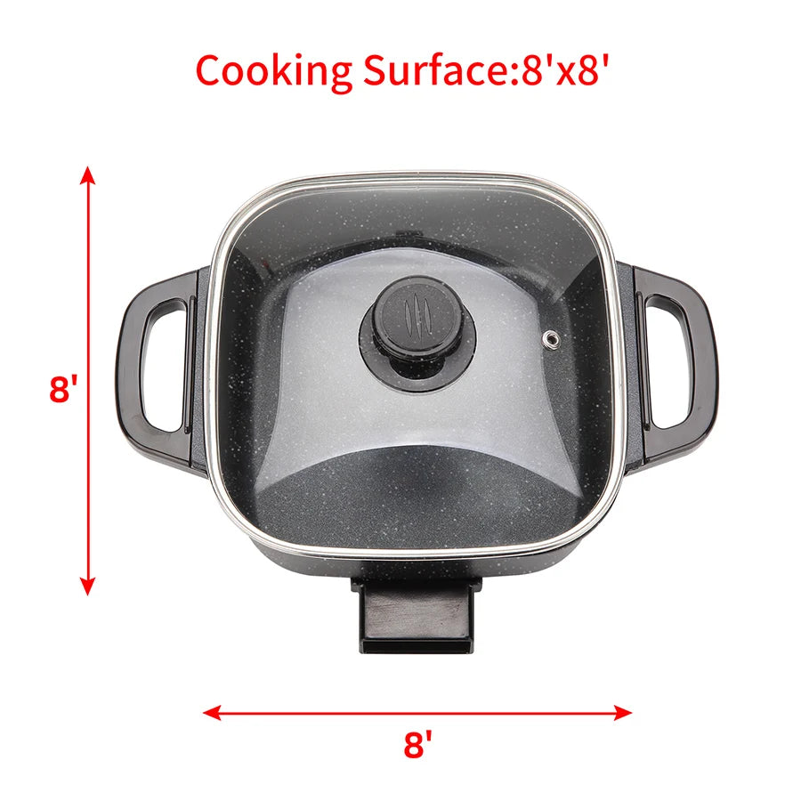 Electric Frying Pan, Multifunctional Integrated Temperature Control, Non Stick Pan