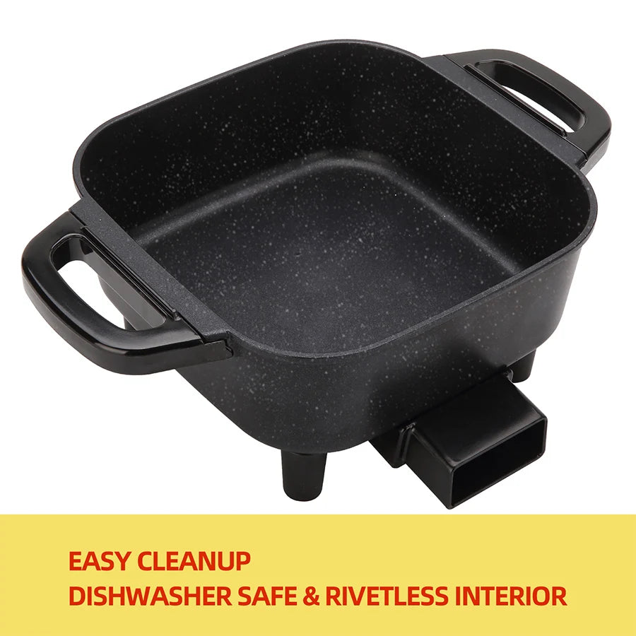 Electric Frying Pan, Multifunctional Integrated Temperature Control, Non Stick Pan
